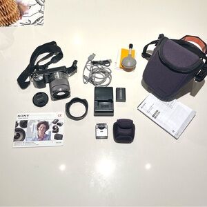 Sony Nex-5N Black and Silver Digital Camera with Accessories
